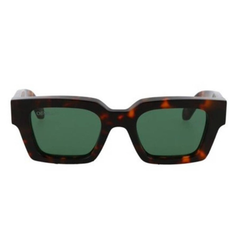 Off-White Virgil OERI008 6455 Sunglasses Mens Tortoise Square Green Lens Italy